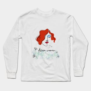 portrait of woman with red hair Long Sleeve T-Shirt